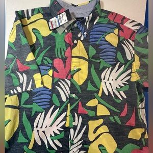 Tommy Hilfiger Multicolor Short Sleeve Button Shirt Size XL